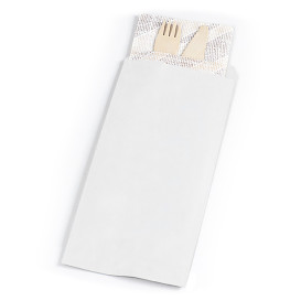 Busta per Posate Bianco 9x24cm (125 Pezzi)