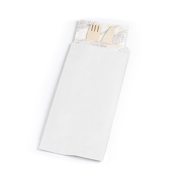 Busta per Posate Bianco 9x24cm (1000 Pezzi) Busta per Posate Bianco 9x24cm (1000 Pezzi)