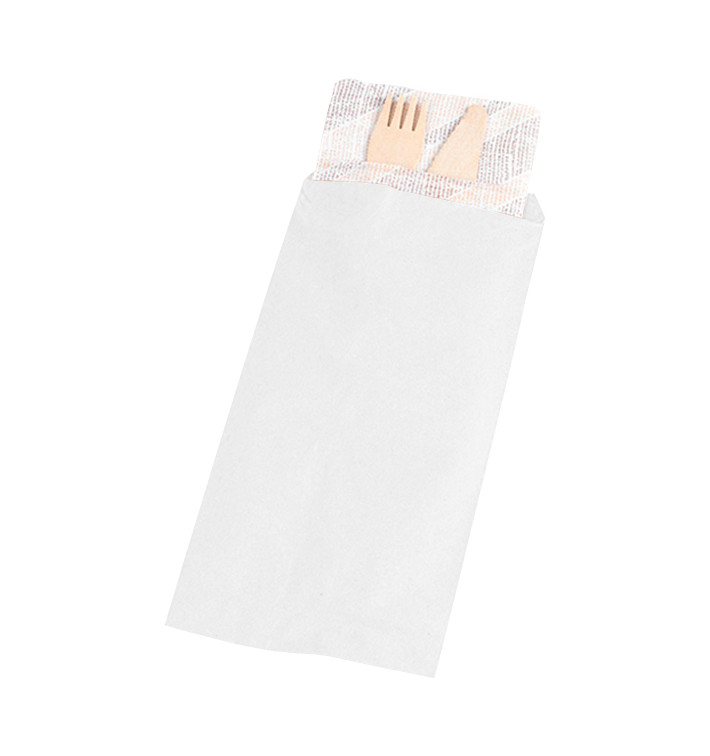 Busta per Posate Bianco 11x24cm (1000 Pezzi) Busta per Posate Bianco 11x24cm (1000 Pezzi)