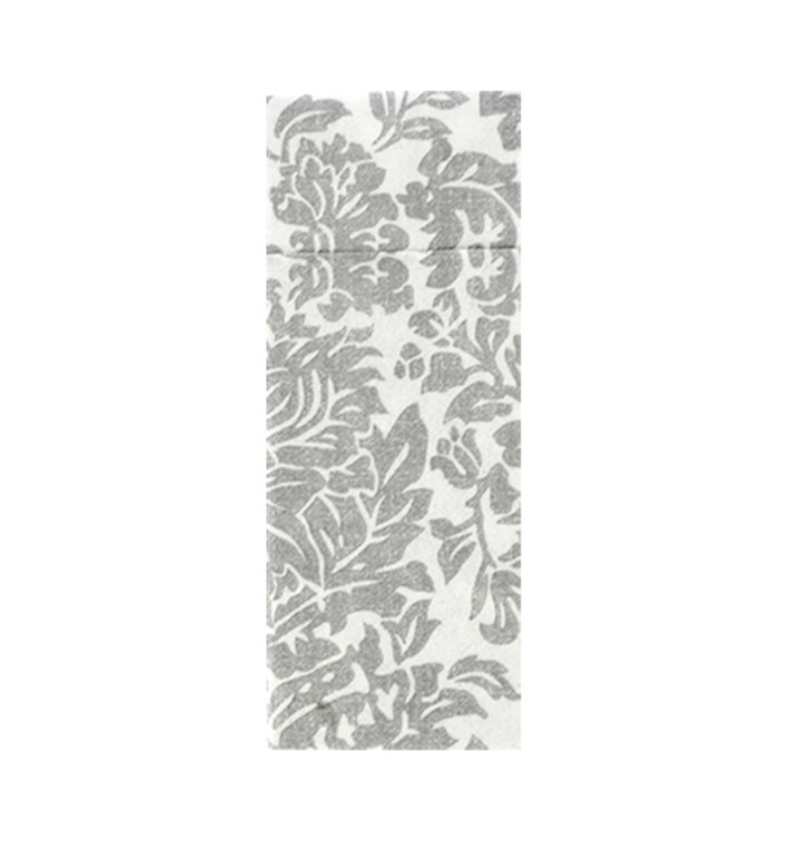 Tovagliolo Portaposate di Airlaid "Versalles" Grigio 32x40cm 55g/m² (800 Pezzi) Tovagliolo Portaposate di Airlaid "Versalles" Grigio 32x40cm 55g/m² (800 Pezzi)