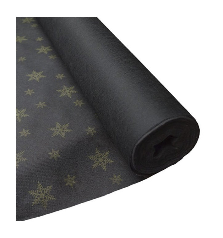 Tovaglia Rotolo Non Tessuto Nero "Stelle" Oro 1,2x50m 50g (1 Unità) Tovaglia Rotolo Non Tessuto Nero "Stelle" Oro 1,2x50m 50g (1 Unità)