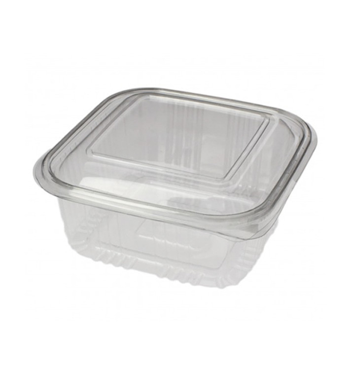 Contenitore Quadrato Coperchio PET 500 ml (100 Pezzi) Contenitore Quadrato Coperchio PET 500 ml (100 Pezzi)