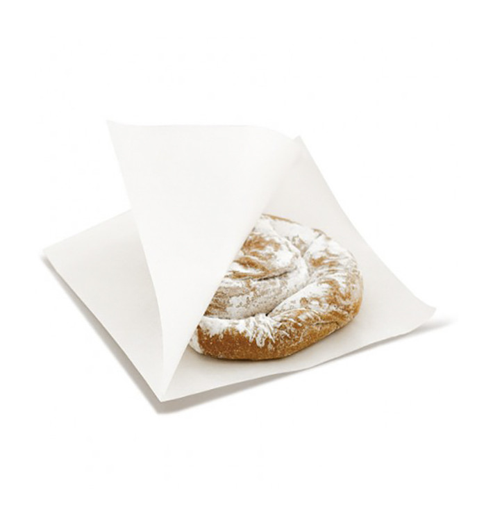 Sacchetto di Carta Antigrasso Bianco 15x16cm (250 Pezzi) Sacchetto di Carta Antigrasso Bianco 15x16cm (250 Pezzi)