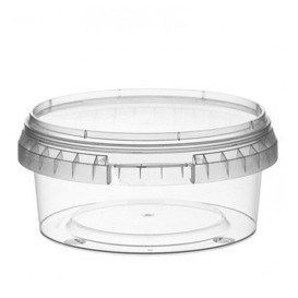 Coppette Plastico con Coperchio Inviolabile 300ml Ø11,8 (34 Pezzi)