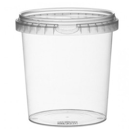 Coppette Plastico con Coperchio Inviolabile 870ml Ø11,8 (228 Pezzi)