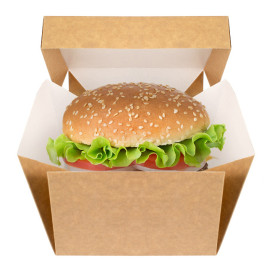Scatola Hamburger Gourmet Kraft 13x13x10cm (150 Pezzi)