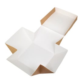 Scatola Hamburger Gourmet Kraft 13x13x10cm (150 Pezzi)
