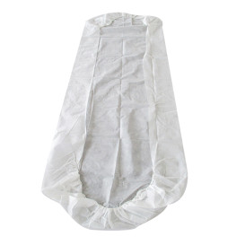 Lenzuola Regolabile  in TNT di PP Plastificato 95x220cm Bianco (1 Pezzi)