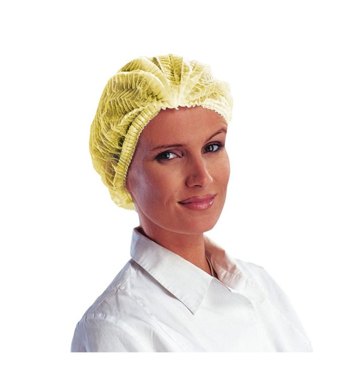 Cuffia di Polipropilene Fisarmonica Giallo Doppio elastico Ø53cm (100 pezzi) Cuffia di Polipropilene Fisarmonica Giallo Doppio elastico Ø53cm (100 pezzi)