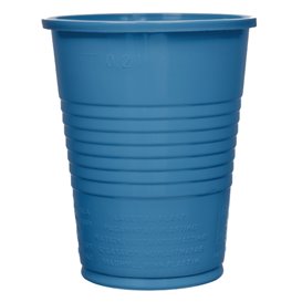 Bicchiere di Plastica PS Blu Scuro 200ml Ø7cm (50 Pezzi)