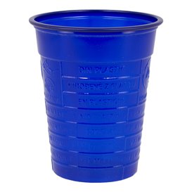 Bicchiere di Plastica PS Blu Scuro 200ml Ø7cm (50 Pezzi)