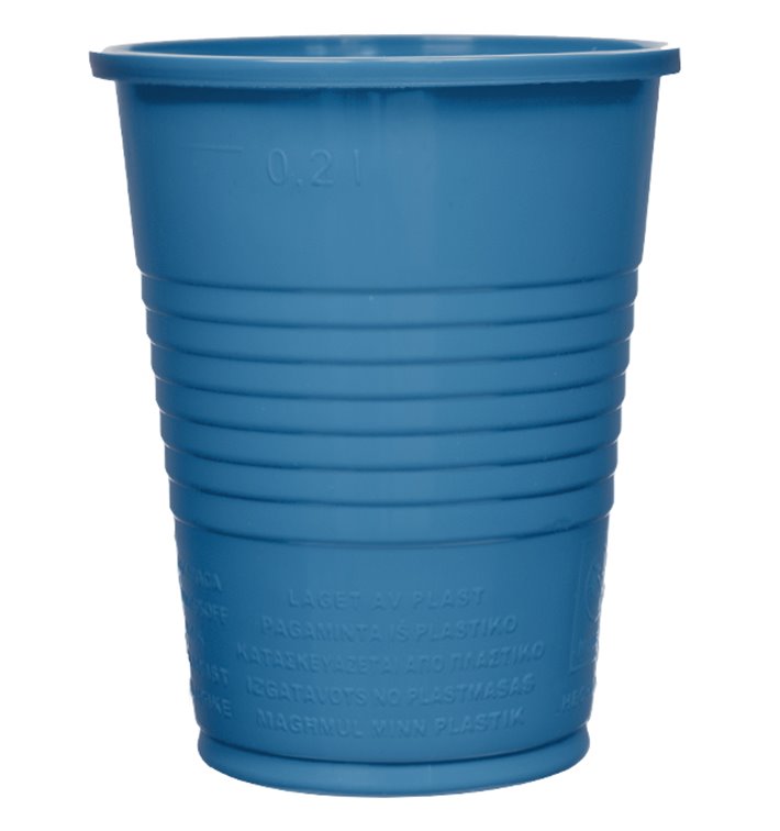 Bicchiere di Plastica PS Blu Scuro 200ml Ø7cm (50 Pezzi) Bicchiere di Plastica PS Blu Scuro 200ml Ø7cm (50 Pezzi)