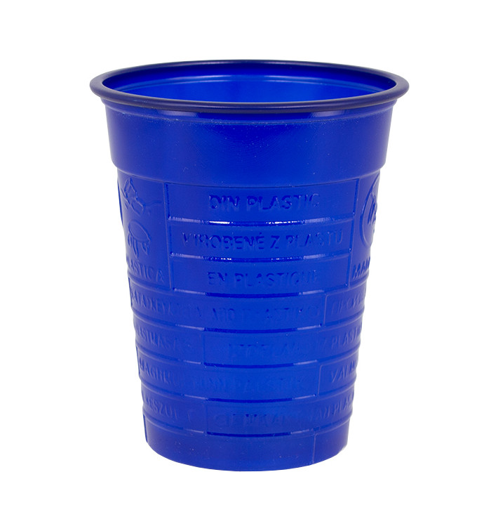 Bicchiere di Plastica PS Blu Scuro 200ml Ø7cm (50 Pezzi)