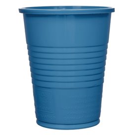 Bicchiere di Plastica PS Blu Scuro 200ml Ø7cm (50 Pezzi)
