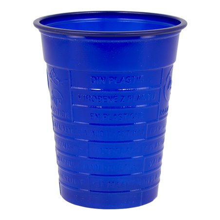 Bicchiere di Plastica PS Blu Scuro 200ml Ø7cm (1.500 Pezzi)