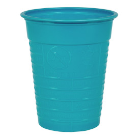 Bicchiere di Plastica PS Turchese 200ml Ø7cm (50 Pezzi)