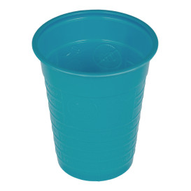 Bicchiere di Plastica PS Turchese 200ml Ø7cm (50 Pezzi)