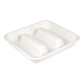 Contenitore per Tacos di Canna da Zucchero Bianco 18,5x18,5cm (300 Pezzi)