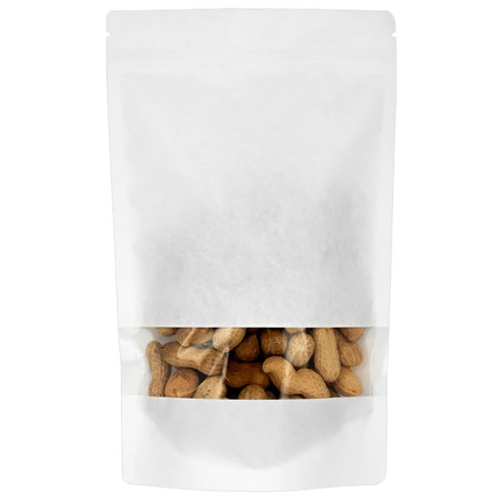 Sacchetto DoyPack di Carta con chiusura e finestra Bianco 16+8x26cm (1000 Pezzi)