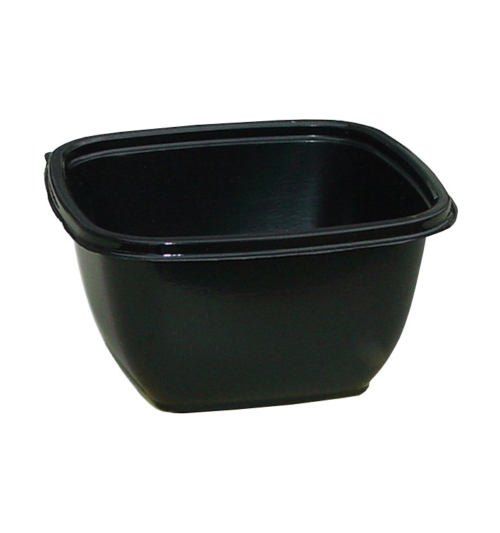 Ciotola Quadrato Nero PET 500ml 125x125x90mm (50 Pezzi) Ciotola Quadrato Nero PET 500ml 125x125x90mm (50 Pezzi)