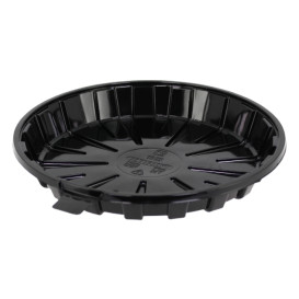 Contenitore di Plastica per Torta APET Nero Ø16cm (35 Pezzi)