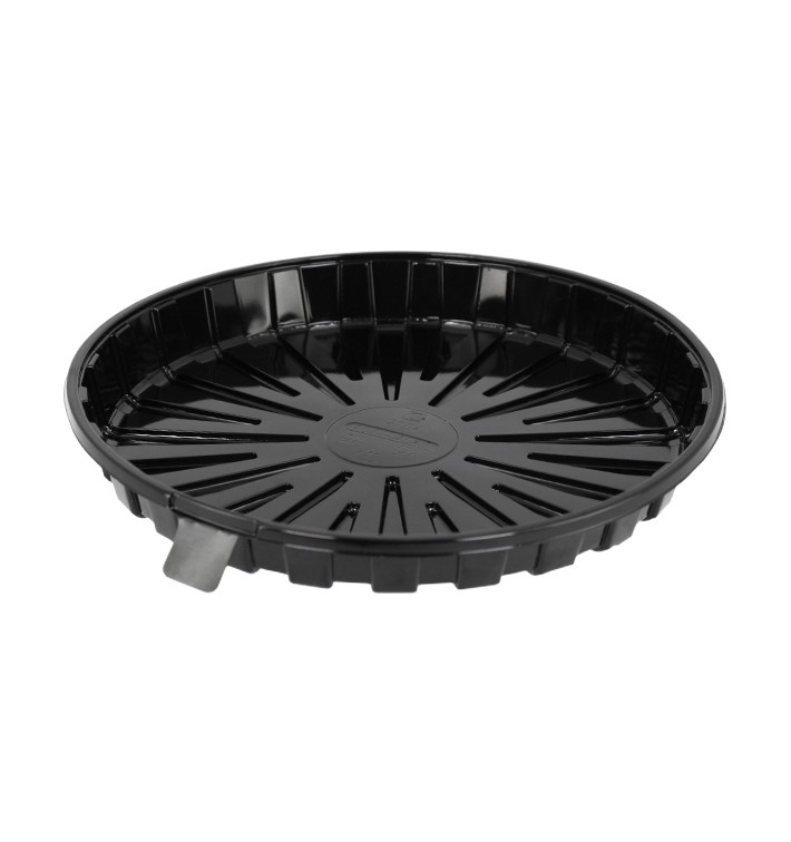 Contenitore di Plastica per Torta APET Nero Ø18cm (35 Pezzi)