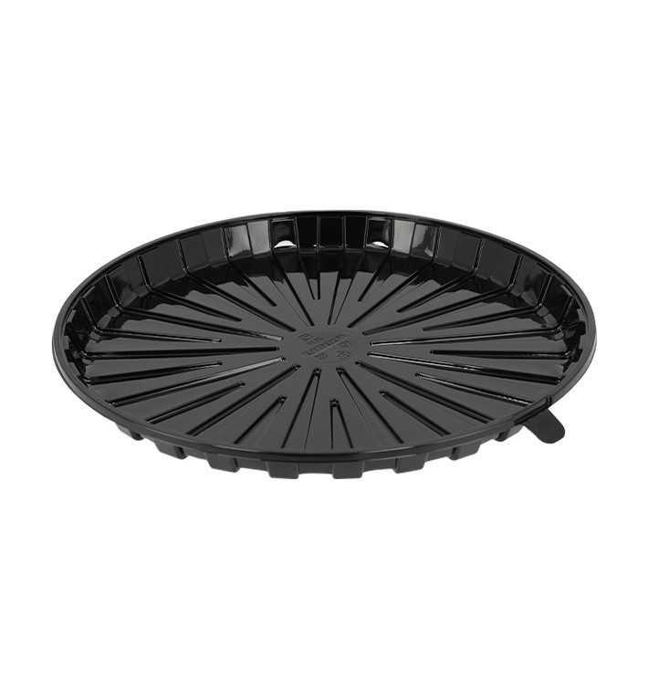 Contenitore di Plastica per Torta APET Nero Ø31cm (90 Pezzi) Contenitore di Plastica per Torta APET Nero Ø31cm (90 Pezzi)