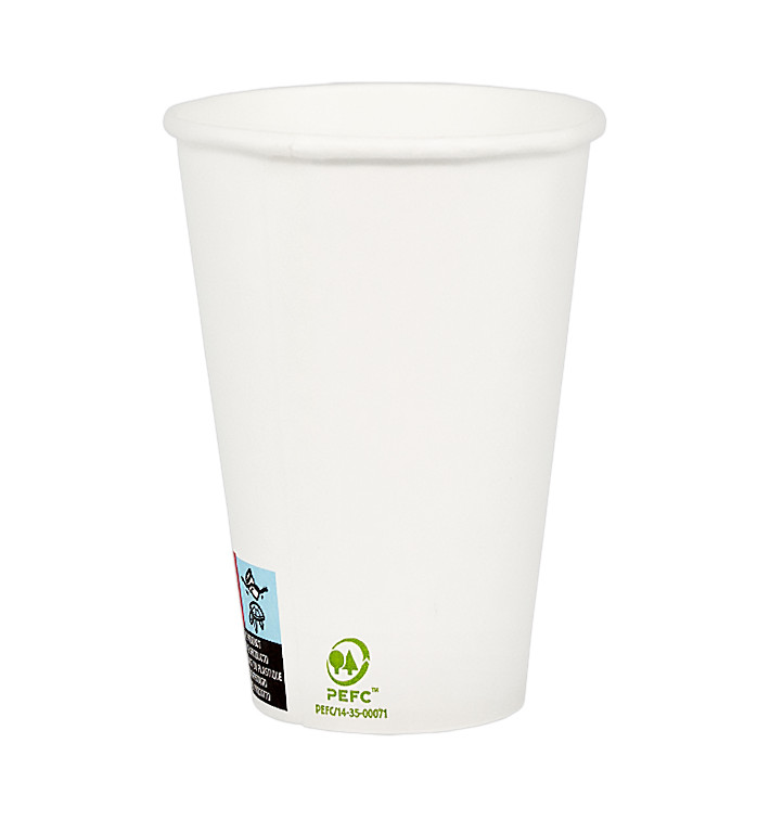 Bicchiere di Carta 12Oz/385ml Bianco Ø9,0cm (50 Pezzi) Bicchiere di Carta 12Oz/385ml Bianco Ø9,0cm (50 Pezzi)