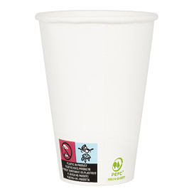 Bicchiere di Carta 12Oz/385ml Bianco Ø9,0cm (50 Pezzi)