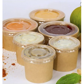 Contenitori per salse in cartone Kraft  di 100ml Ø7,3cm (50 Pezzi)
