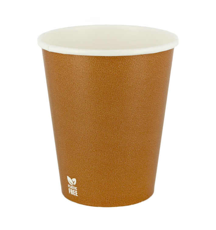 Bicchiere di Carta Senza Plastica 8 Oz/240ml "Caramello" Ø8cm (50 Pezzi) Bicchiere di Carta Senza Plastica 8 Oz/240ml "Caramello" Ø8cm (50 Pezzi)