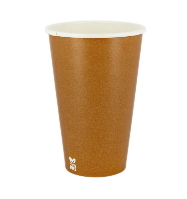 Bicchiere di Carta Senza Plastica 12 Oz/360ml "Caramello" Ø8cm (50 Pezzi) Bicchiere di Carta Senza Plastica 12 Oz/360ml "Caramello" Ø8cm (50 Pezzi)