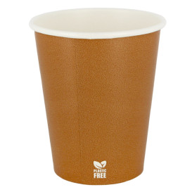 Bicchiere di Carta Senza Plastica 8 Oz/240ml "Caramello" Ø8cm (50 Pezzi)