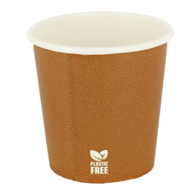 Bicchiere di Carta Senza Plastica 4Oz/120ml "Caramello" Ø6,2cm (1.000 Pezzi)