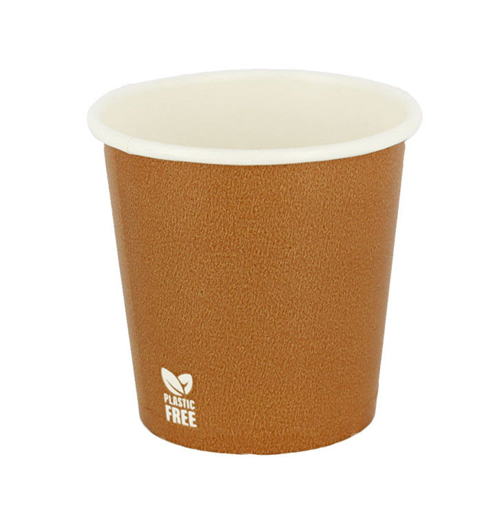 Bicchiere di Carta Senza Plastica 4Oz/120ml "Caramello" Ø6,2cm (1.000 Pezzi) Bicchiere di Carta Senza Plastica 4Oz/120ml "Caramello" Ø6,2cm (1.000 Pezzi)