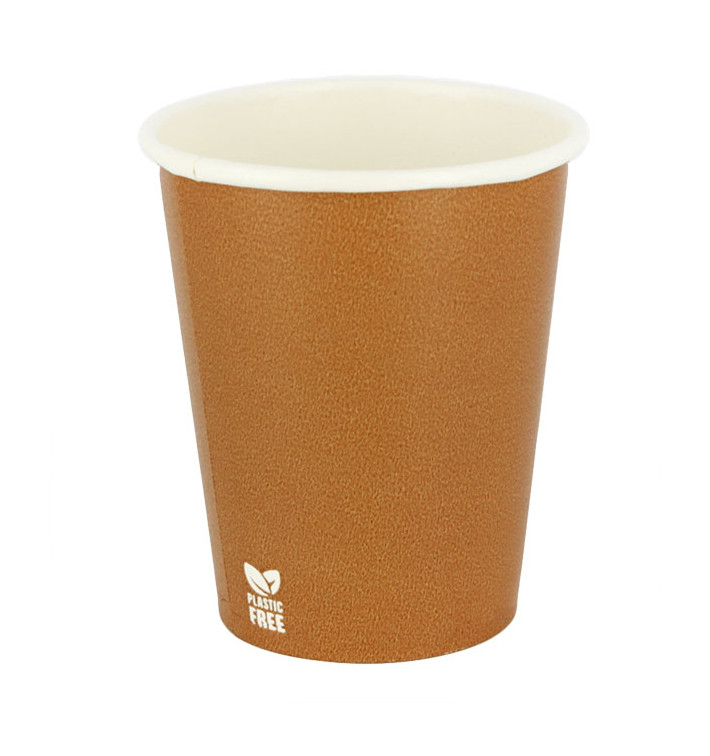 Bicchiere di Carta Senza Plastica 7 Oz/210ml "Caramello" Ø7cm (50 Pezzi) Bicchiere di Carta Senza Plastica 7 Oz/210ml "Caramello" Ø7cm (50 Pezzi)