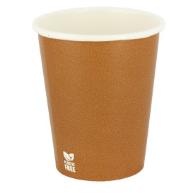 Bicchiere di Carta Senza Plastica 7 Oz/210ml "Caramello" Ø7cm (1.000 Pezzi)
