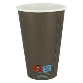 Bicchiere di Carta 12Oz/360ml Marrone Ø8,0cm (100 Pezzi)