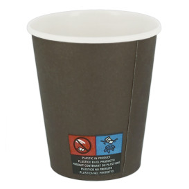 Bicchiere di Carta 7Oz/210ml Marrone Ø7,2cm (100 Pezzi)