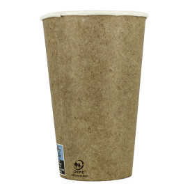 Bicchiere di Carta 12Oz/360ml Kraft Ø7,5cm (55 Pezzi)