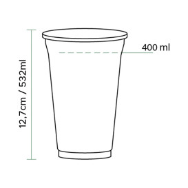 Bicchiere di Plastica Rigida in PET 532ml Ø9,5cm (800 Pezzi)