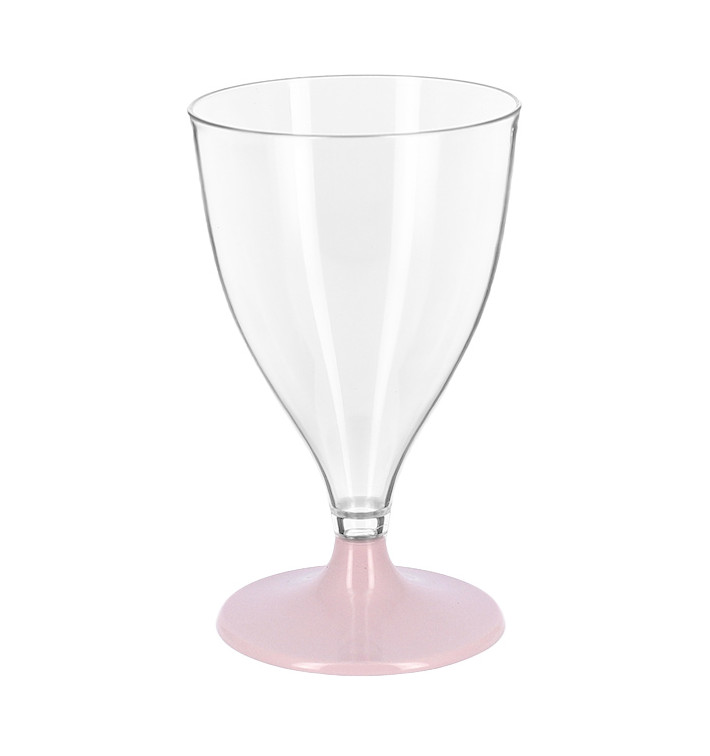 Tazza di PS riutilizzabile acqua/vino Rosa piede 200ml 2P (6 unità)