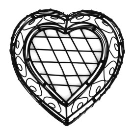 Cesto Cuore Acciaio Nero 180x180x90mm (1 Pezzi)
