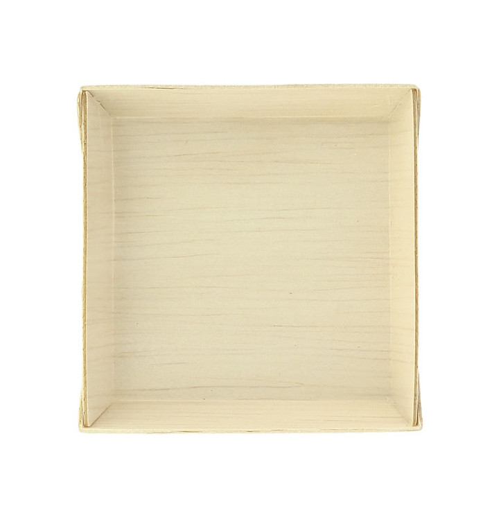 Mini Piatti di Legno Quadrato 7x7x1,5cm (200 Pezzi) Mini Piatti di Legno Quadrato 7x7x1,5cm (200 Pezzi)