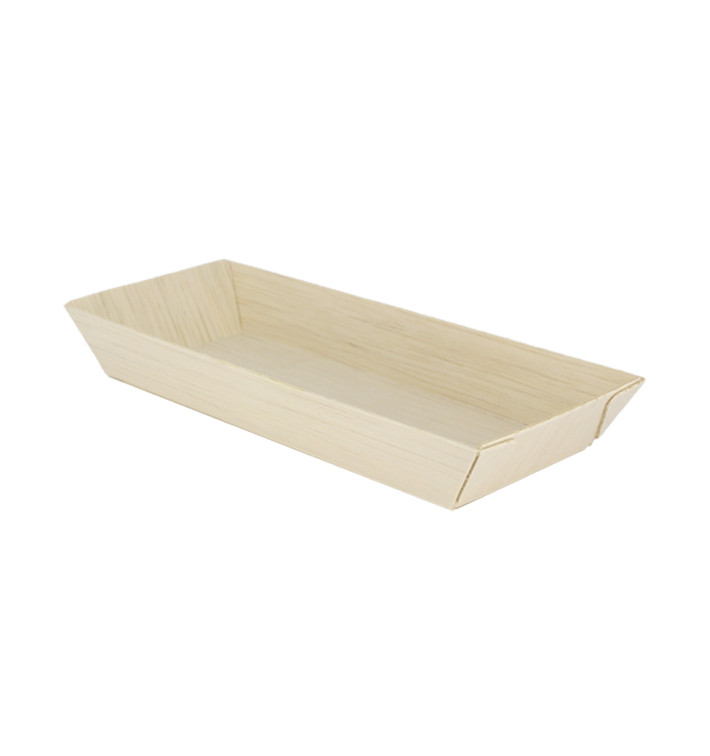 Vassoio di Legno 21,5x8,5x2,8cm 350ml (100 Pezzi) Vassoio di Legno 21,5x8,5x2,8cm 350ml (100 Pezzi)