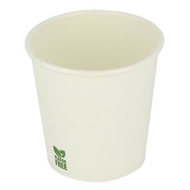 Bicchiere di Carta Senza Plastica 4Oz/120ml Bianco Ø6,2cm (100 Pezzi)
