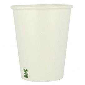 Bicchiere di Carta Senza Plastica 8 Oz/240ml Bianco Ø8cm (50 Pezzi)