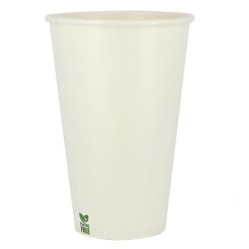 Bicchiere di Carta Senza Plastica 12 Oz/360ml Bianco Ø8cm (50 Pezzi)