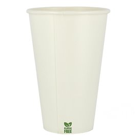 Bicchiere di Carta Senza Plastica 12 Oz/360ml Bianco Ø8cm (50 Pezzi)