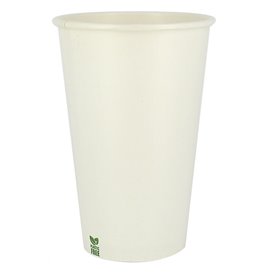 Bicchiere di Carta Senza Plastica 16 Oz/480ml Bianco Ø9cm (50 Pezzi)
